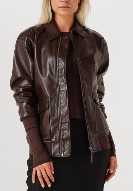 Bruine ANINE BING Leren jas KELANIE JACKET - large