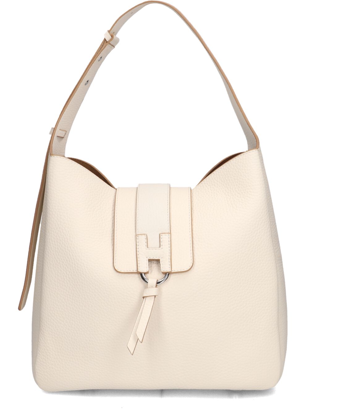 Hogan Hogan Schoudertas Dames H01x Hobo Verticale, Materiaal: Leer, Kleur: Creme