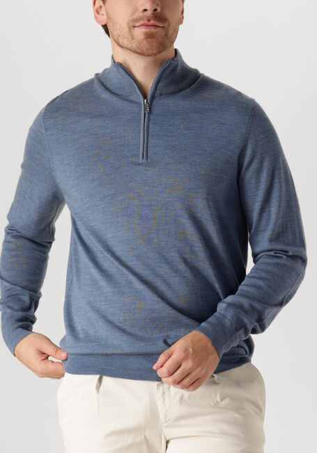 Lichtblauwe PROFUOMO Trui PULLOVER HALF ZIP - large