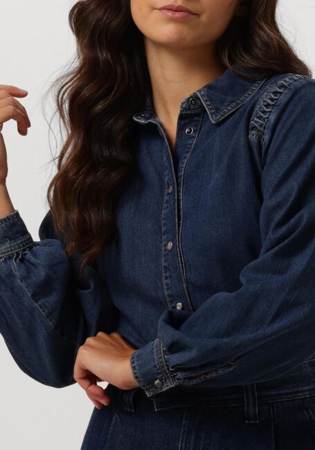 Blauwe SUMMUM Blouses DENIM BLOUSE LIGHTWEIGHT COTTON TENCEL - large