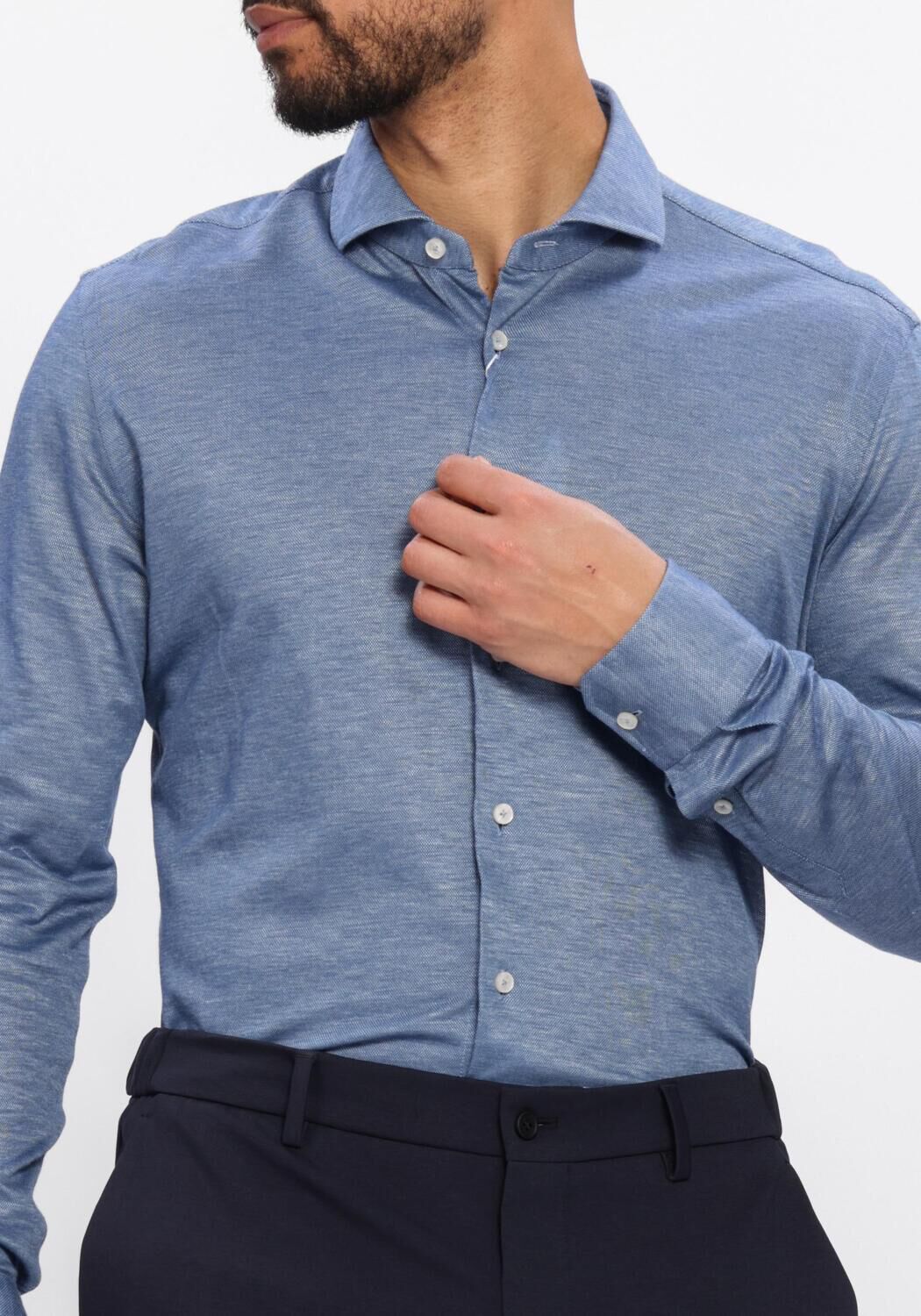 Blauwe XACUS Casual overhemd 21464 520ML - large