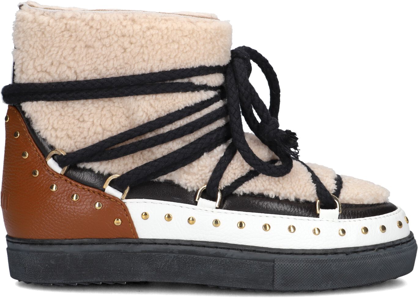 Inuikii Vachtlaarzen Dames Curly Rock, Maat: 38, Materiaal: Lakleer, Kleur: Cognac