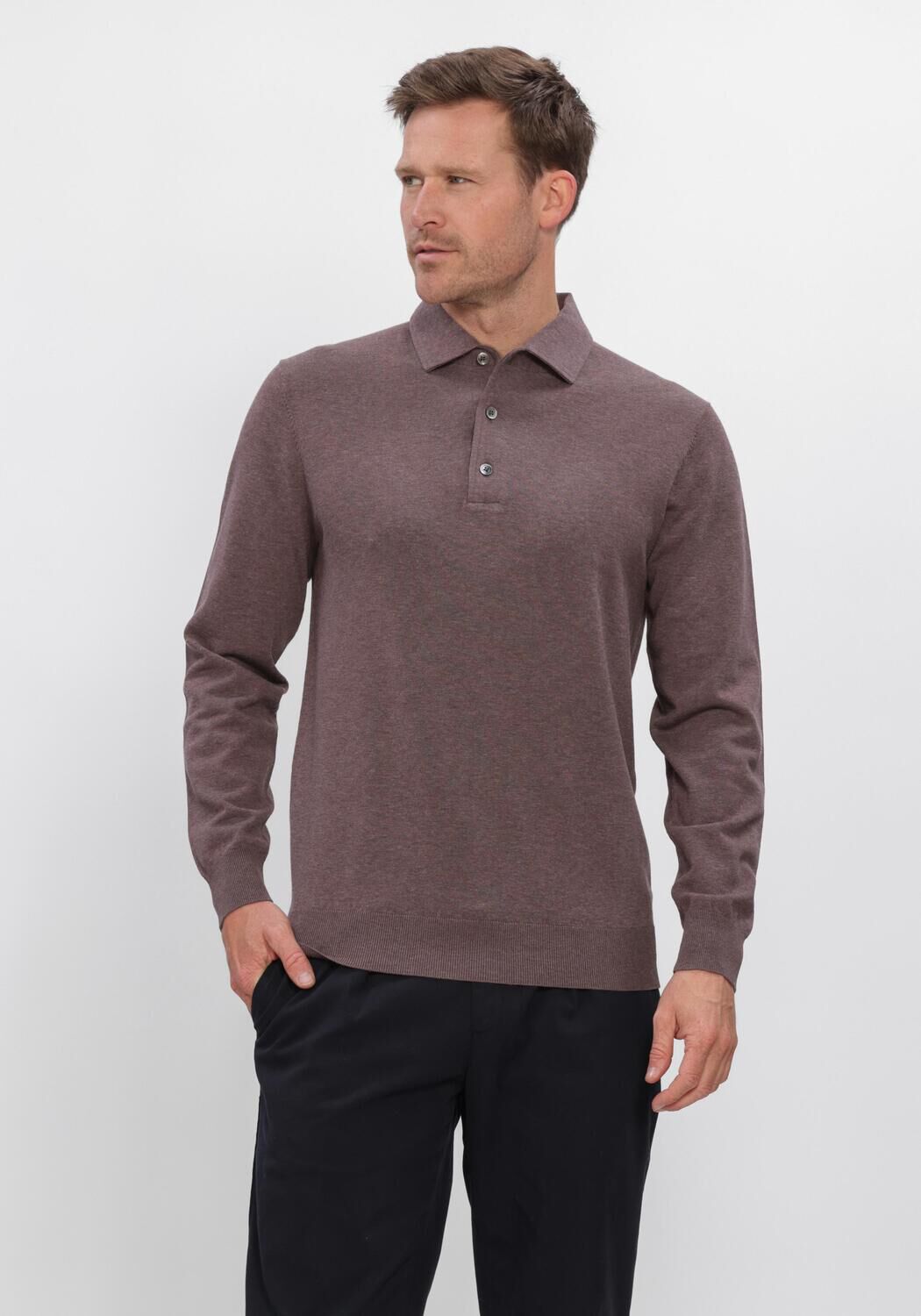 Bordeaux PROFUOMO Polo POLO ONE PIECE LS LUXURY BASIC - large
