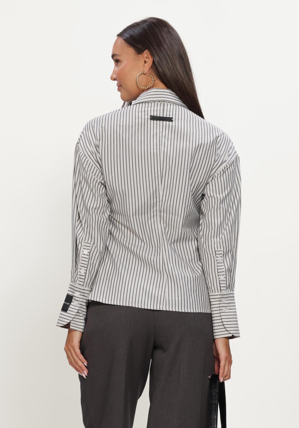 Beige HAUTE L'AMITI&Eacute; Blouses GEMMA TIE STRIPE SHIRT - large