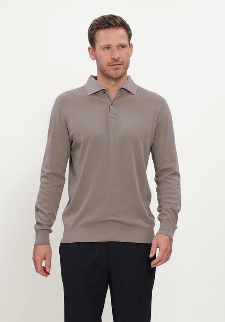 Taupe STEFANO LAURAN Trui POLO BUTTON COTTON - large