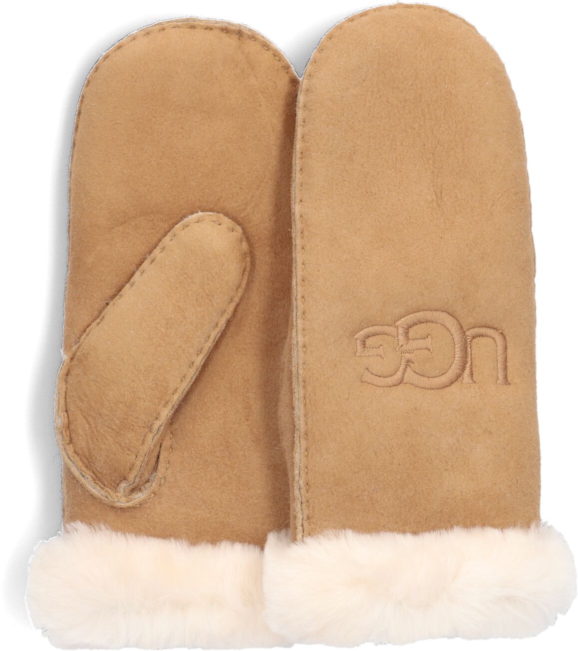UGG Handschoenen
Dames Shearling Ugg Embroider Mitten, Maat: L/XL, Materiaal: Suède, Kleur: Cognac afbeelding 1