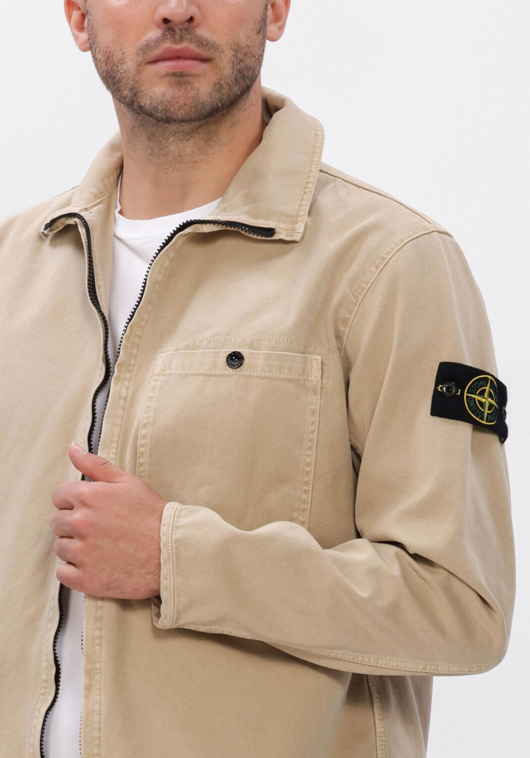 Beige STONE ISLAND Overshirts SHIRTS S0184 - large