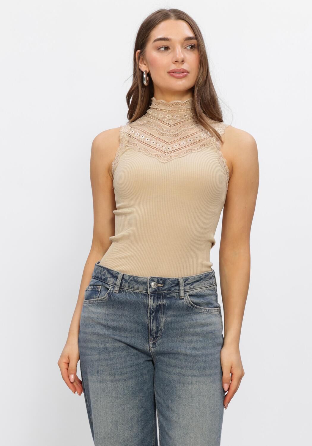 Rosemunde Top Dames Benita, Maat: L, Kleur: Beige afbeelding 1