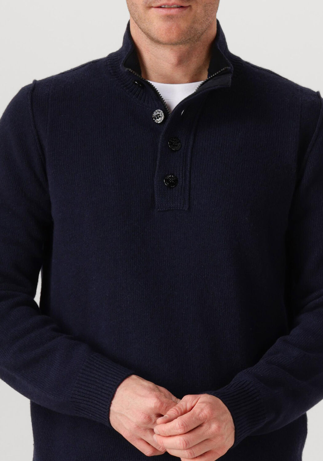 Donkerblauwe STONE ISLAND Trui LS POLO - large