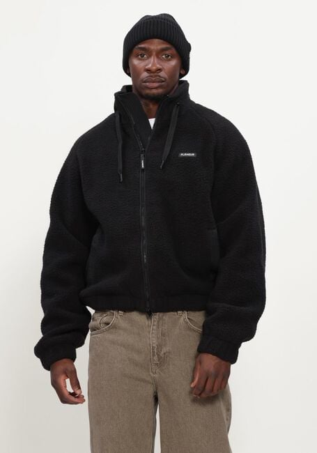 Zwarte FLANEUR Jack FROSTED BADGE FLEECE JACKET - large