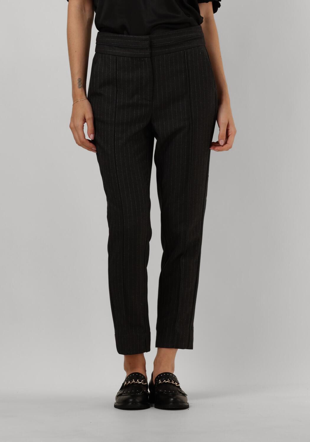 AAIKO Pantalon Dames Parene Pinstripe Vis 548, Maat: L, Kleur: Zwart