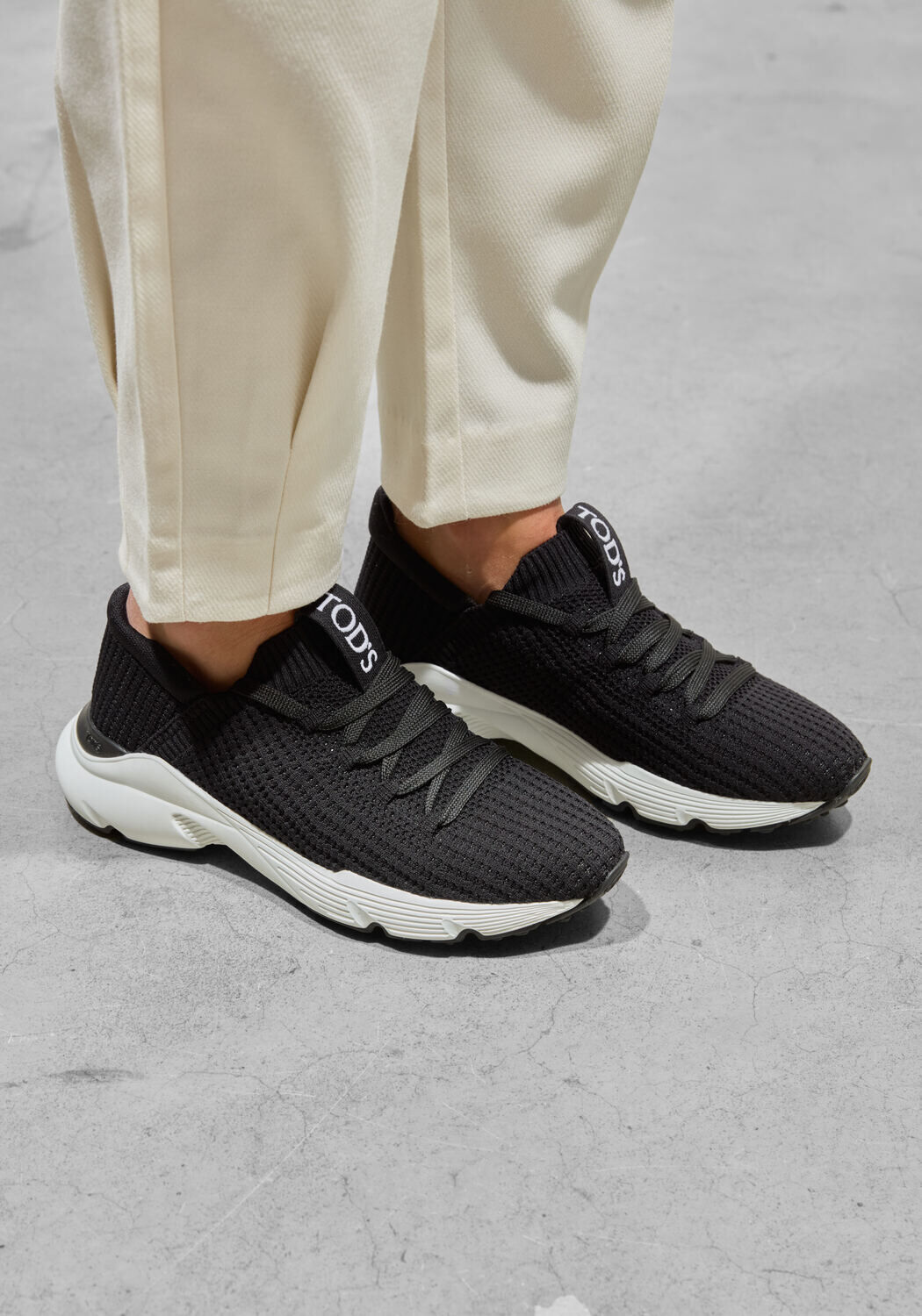 Zwarte TOD'S Lage sneakers SPORT. RUN 54C CALZINO ALLACCIATA - large