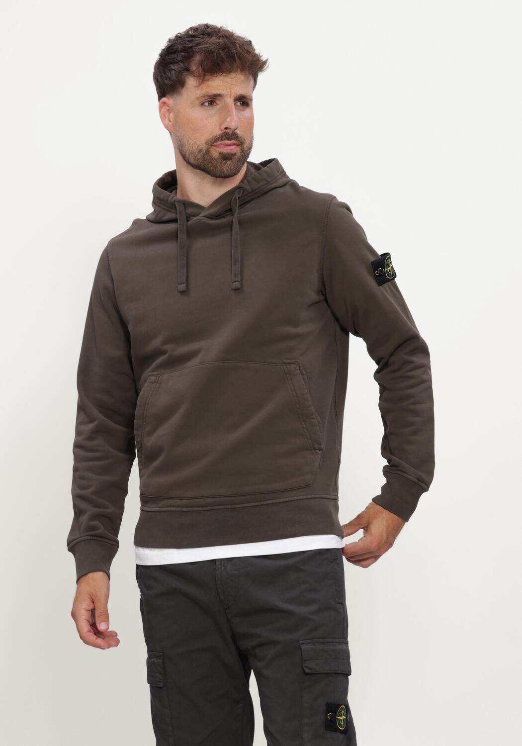 Bruine STONE ISLAND Sweater S0051 HOODIE SWEATER - large