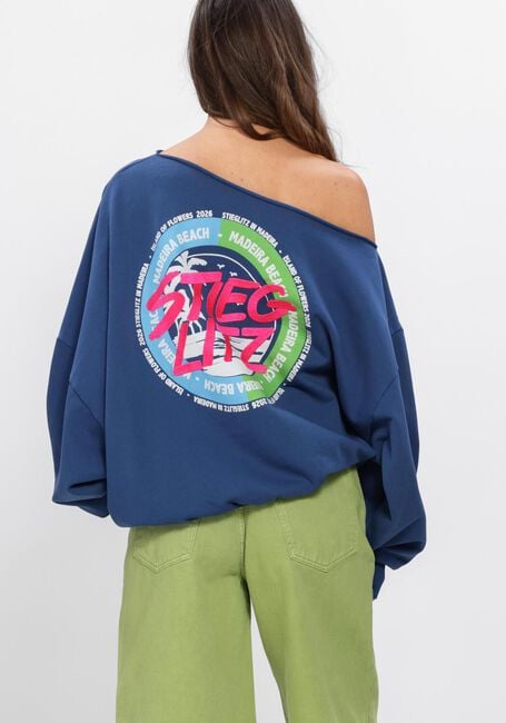 Blauwe STIEGLITZ Sweater MAIK OFF SHOULDER SWEATER - large