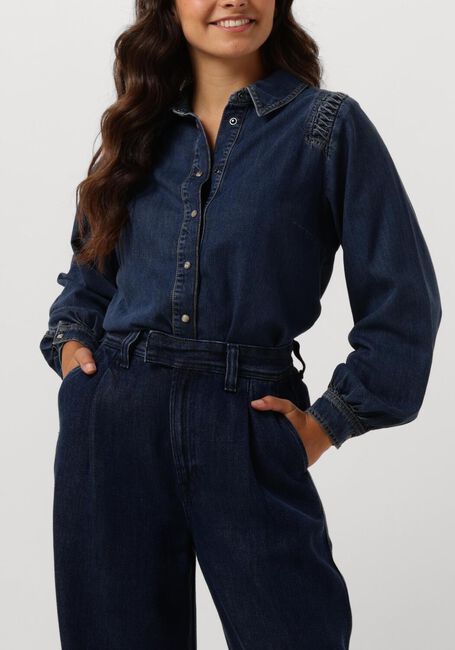 Blauwe SUMMUM Blouses DENIM BLOUSE LIGHTWEIGHT COTTON TENCEL - large