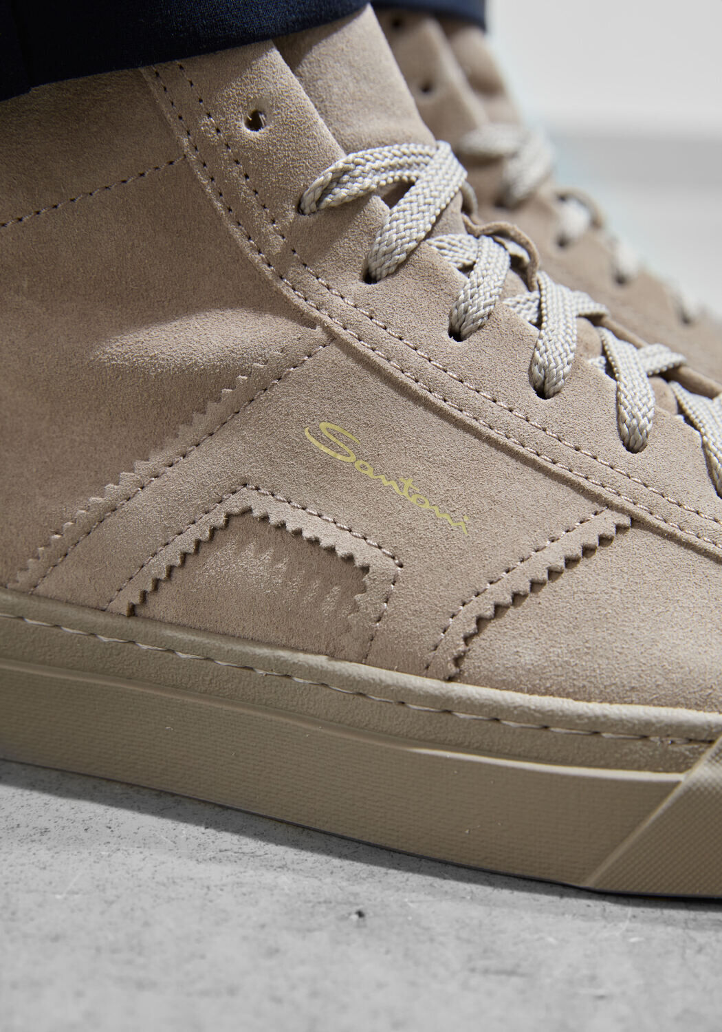 Taupe SANTONI Hoge sneakers SUE MID RITS SNEAKER - large