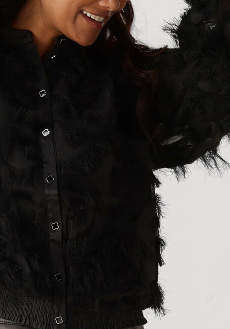 Zwarte SUMMUM Blouses BLOUSE FRINGE FLUFFY - large