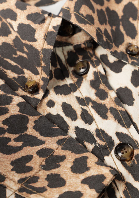 Bruine GANNI Blouses PRINTED STRETCH COTTON PEPLUM SHIRT - large