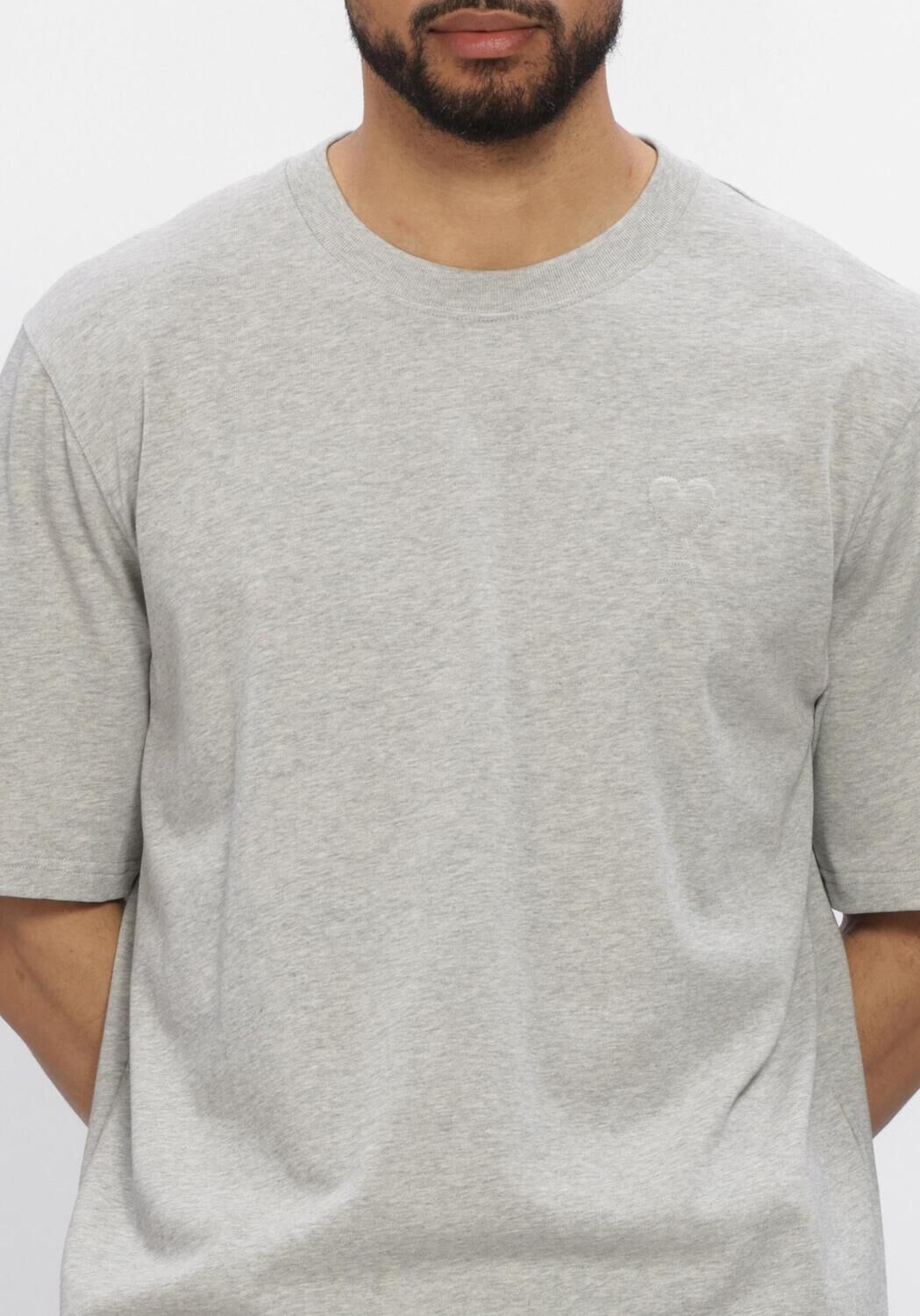 Grijze AMI PARIS T-shirt QUOTA -BIG ADC EMBOSSED TSHIRT - large