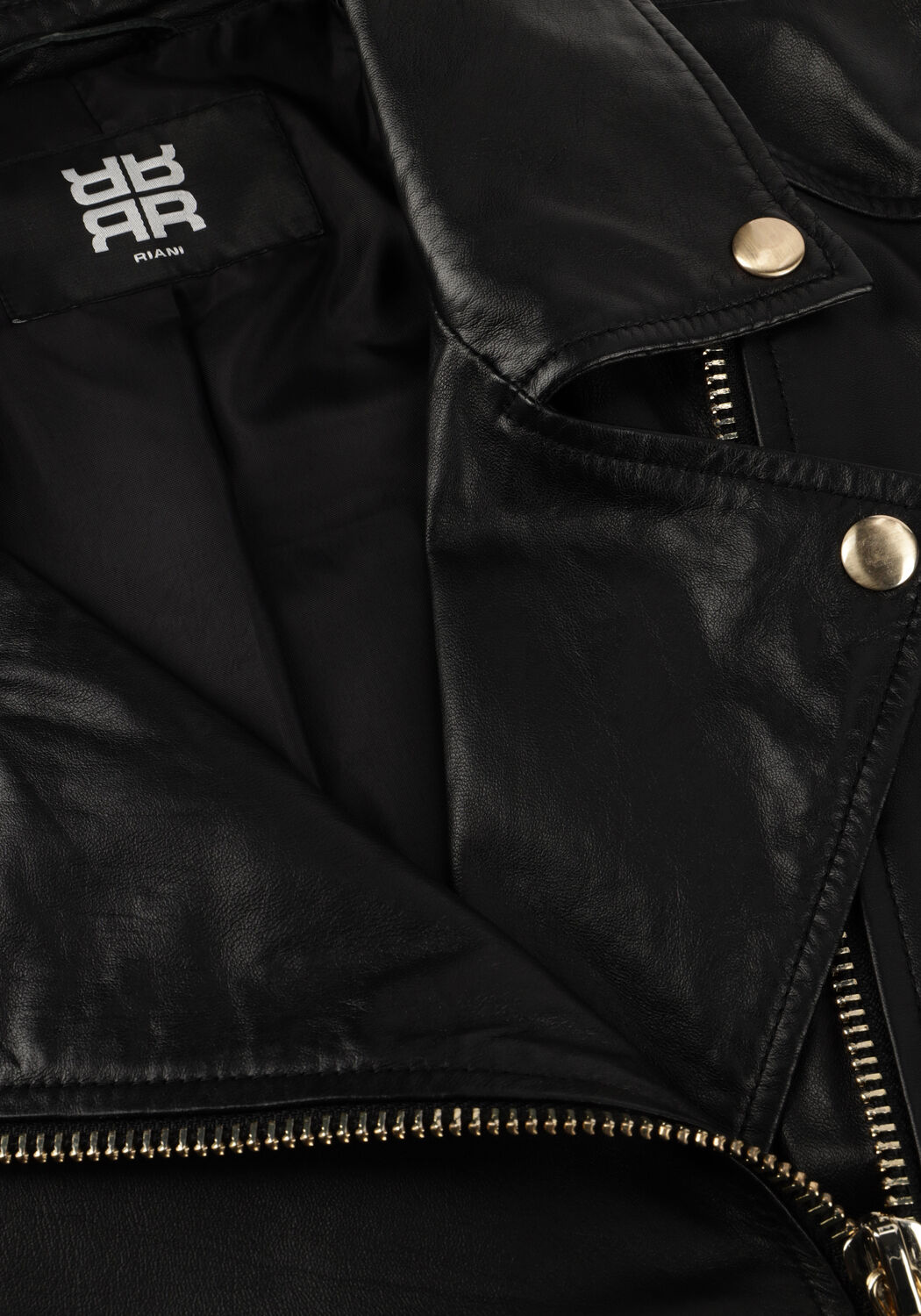 Zwarte RIANI Leren jas 572010-9027 - large