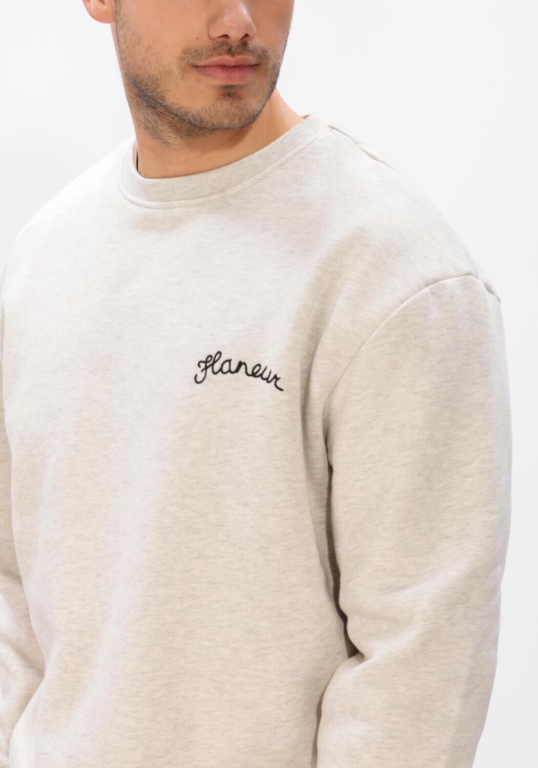 Grijze FLANEUR Sweater SIGNATURE SWEATER - large