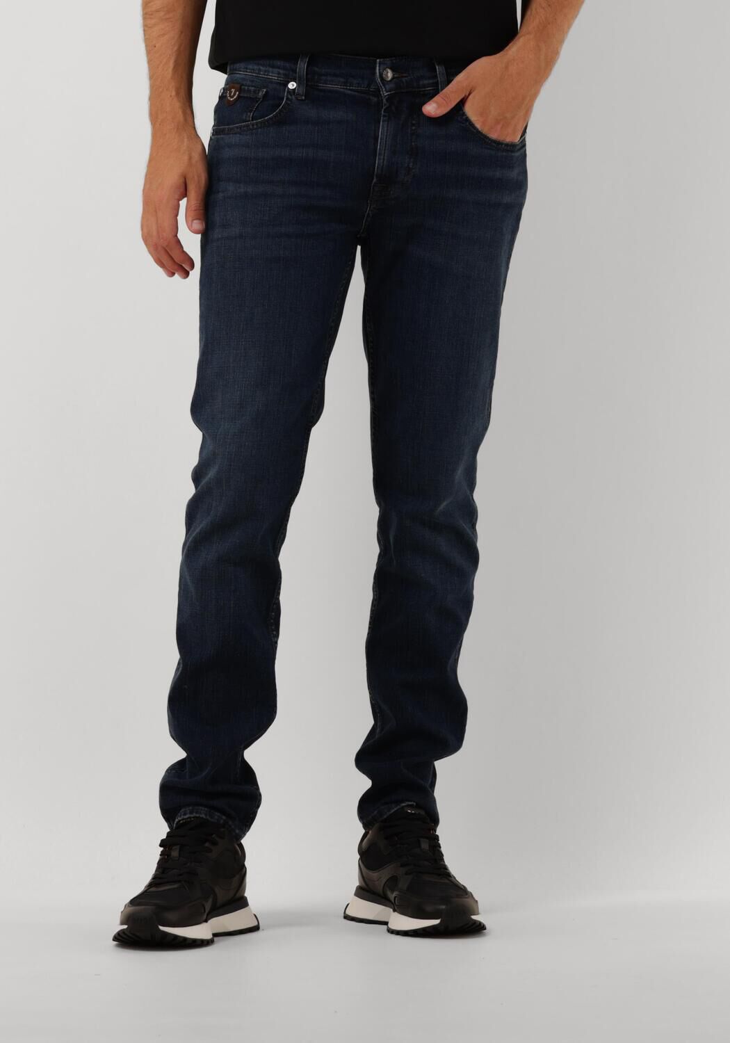 7 for all Mankind Slim Fit Jeans Heren Slimmy Tapered Special Editon Stretch Tek Comma, Maat: 29, Kleur: Donkerblauw