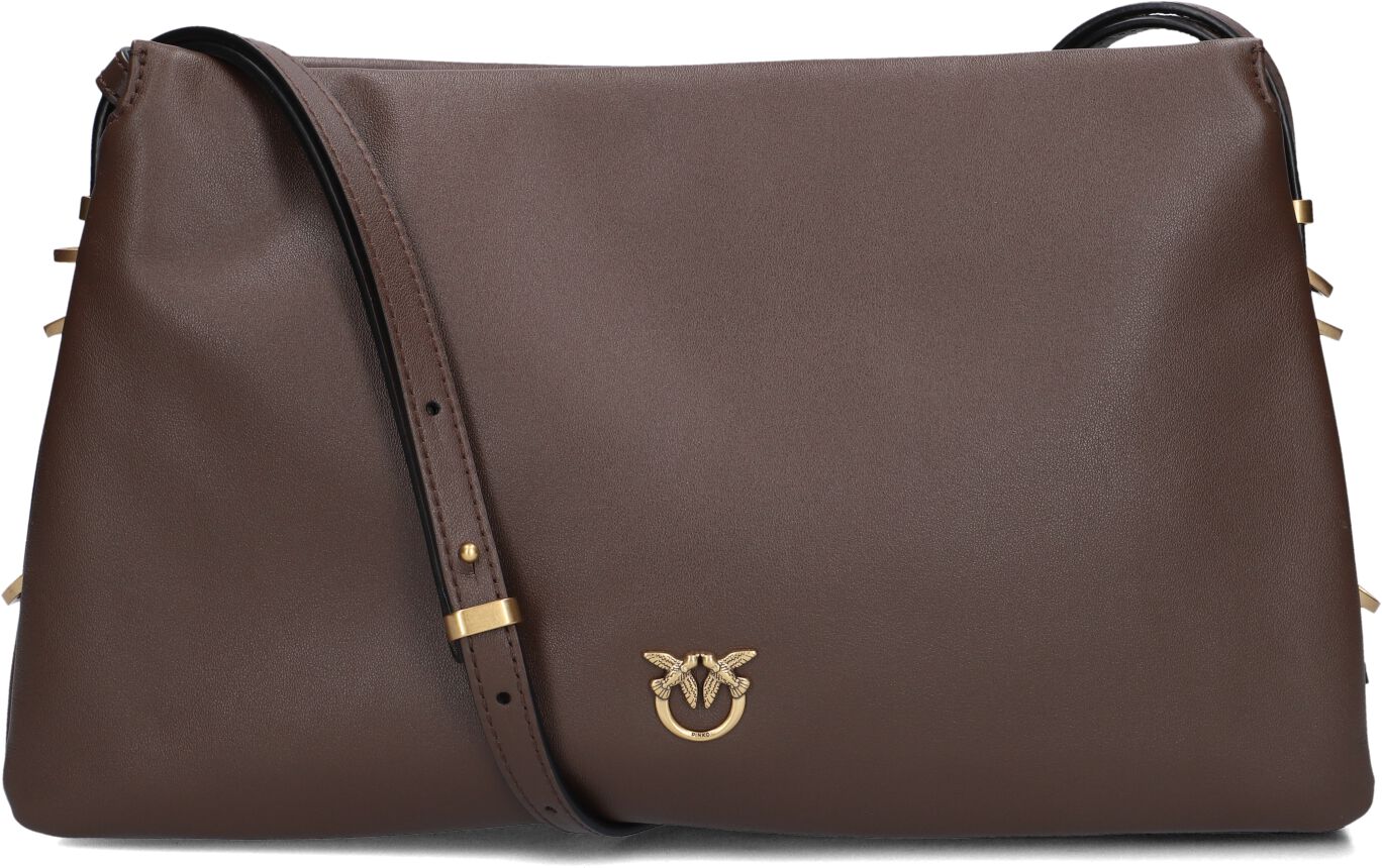 Pinko Pinko Schoudertas Dames Triplet, Materiaal: Leer, Kleur: Bruin