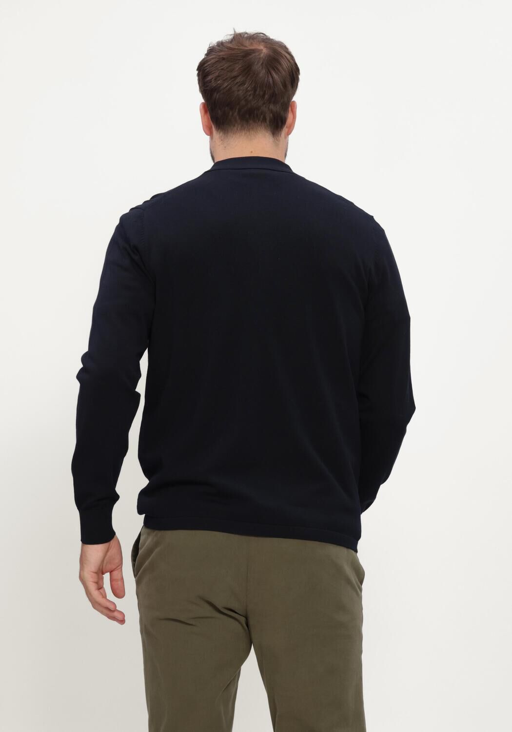 Donkerblauwe PROFUOMO Trui LUXURY BASIC - large