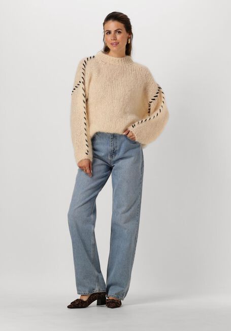 Beige AMERICAN DREAMS Trui CATIO MOHAIR STITCH PULLOVER - large