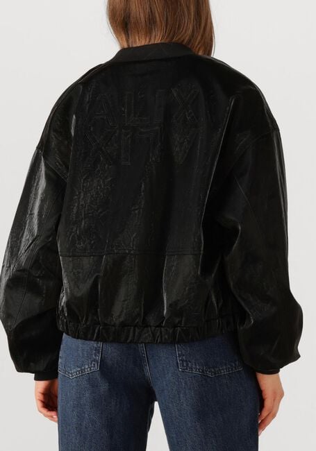 Zwarte ALIX THE LABEL Jack LADIES WOVEN VELVET LEATHER BOMBER - large