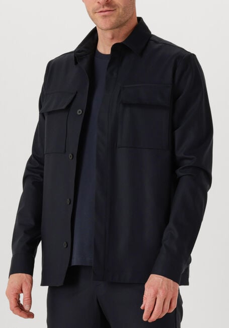 Donkerblauwe WAHTS Overshirt EWEN STRETCH WOOL - large