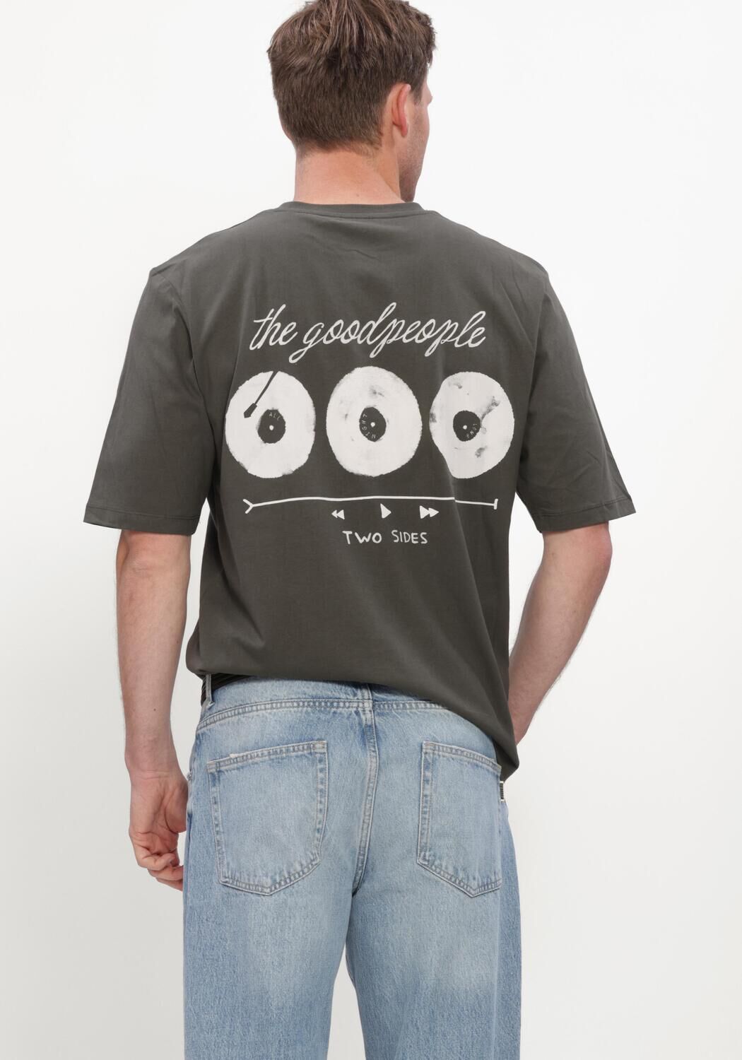 Donkergroene THE GOODPEOPLE T-shirt TUUR - large