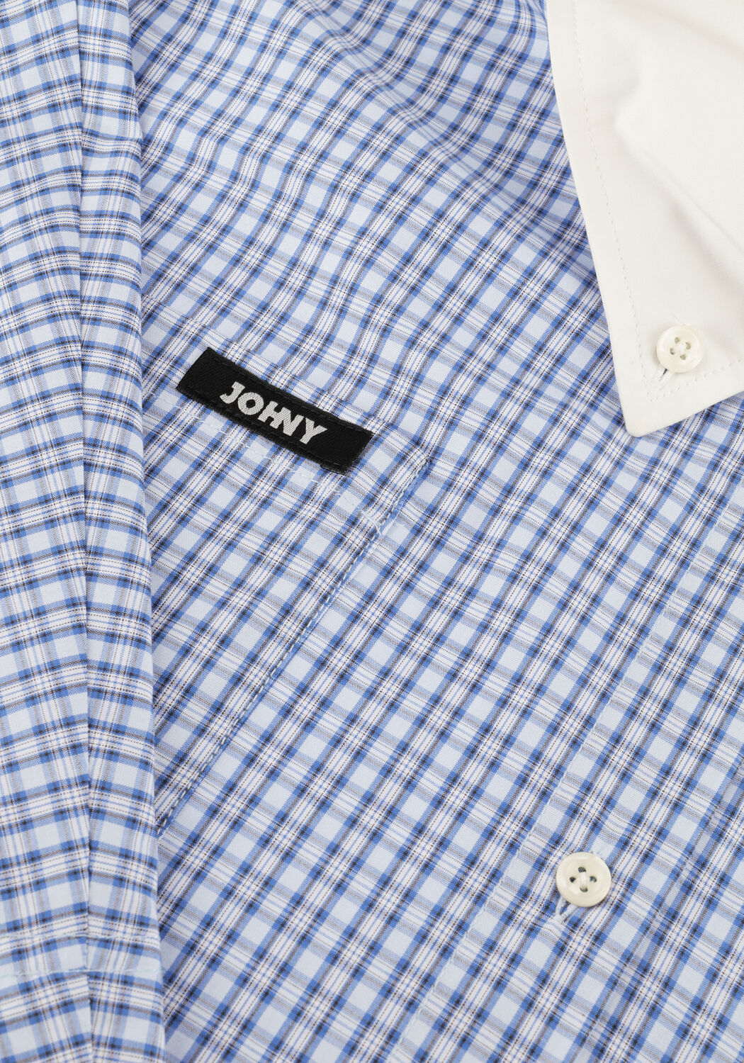 Blauwe JOHNY Top BERRY SHIRT CROPPED - large