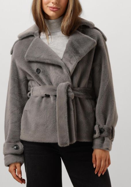 Grijze IBANA Faux fur jas CRISTEL - large