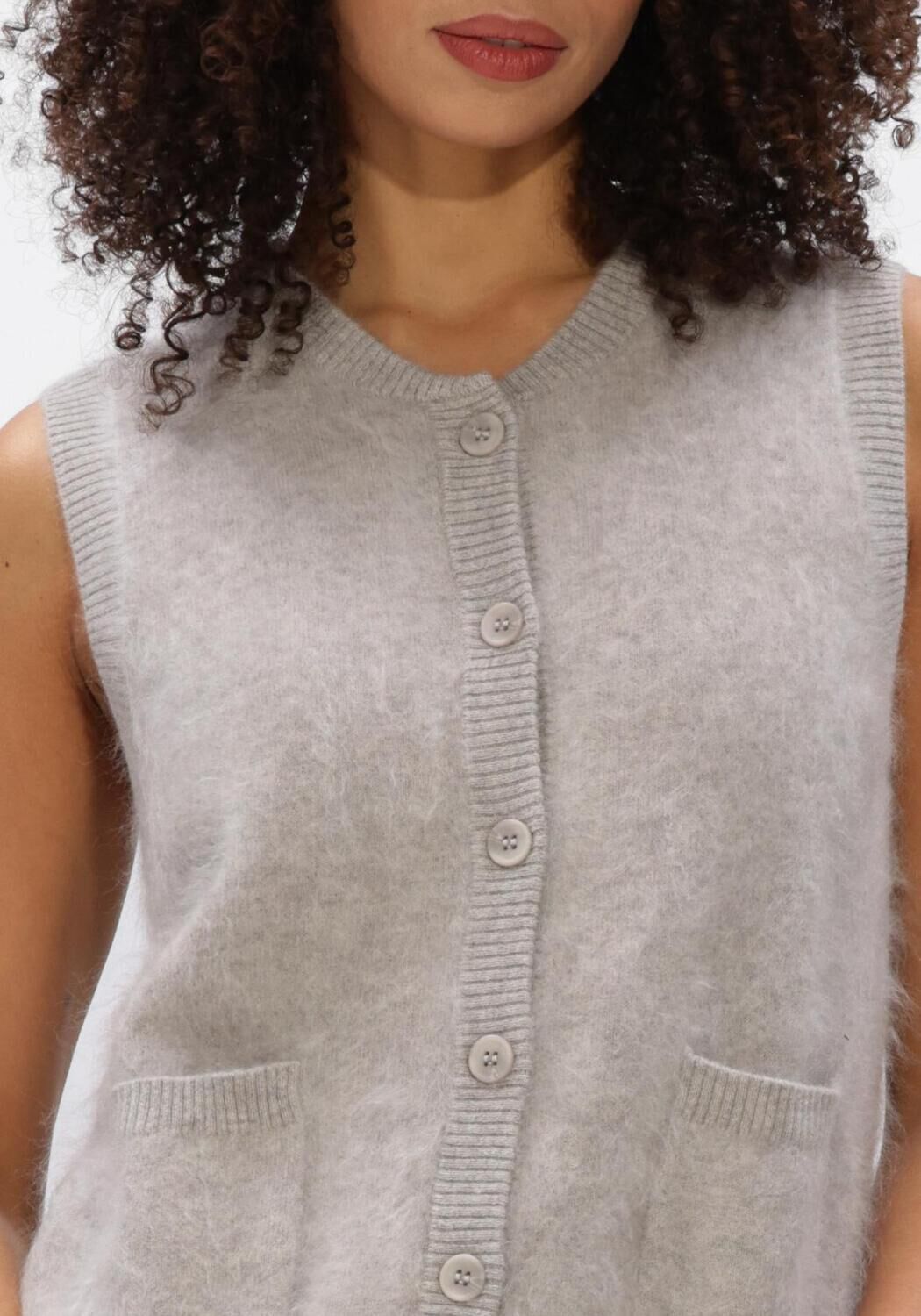 Lichtgrijze ABSOLUT CASHMERE Vest LANA - large