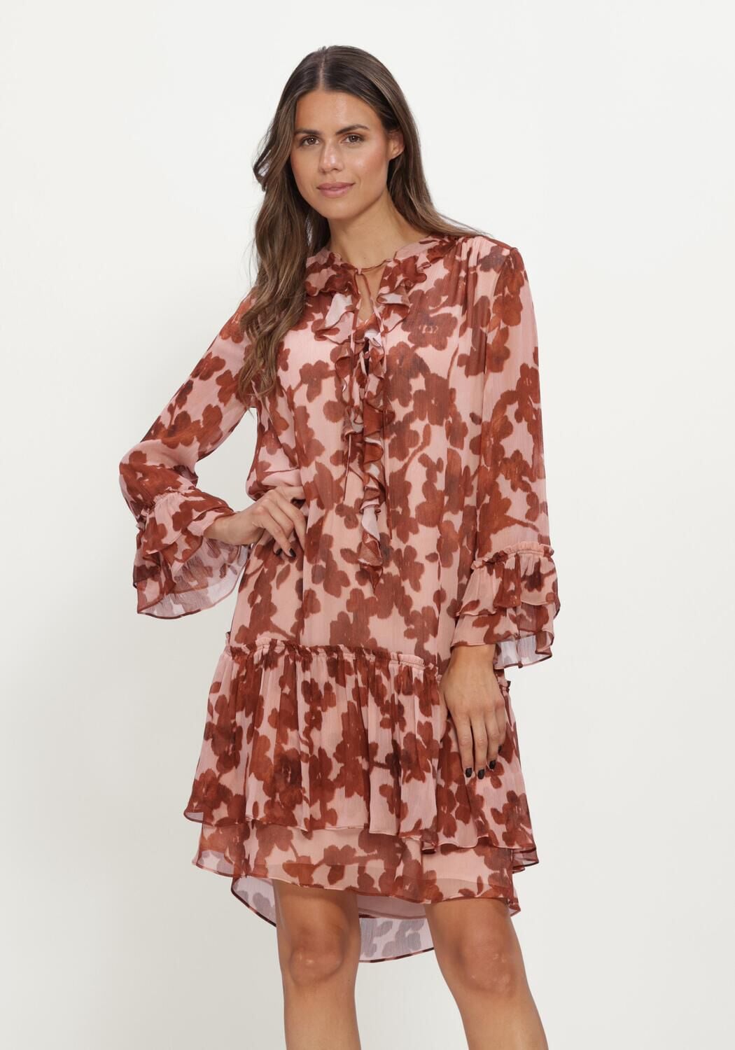 Bruine LUISA CERANO Maxi jurk KLEID - large