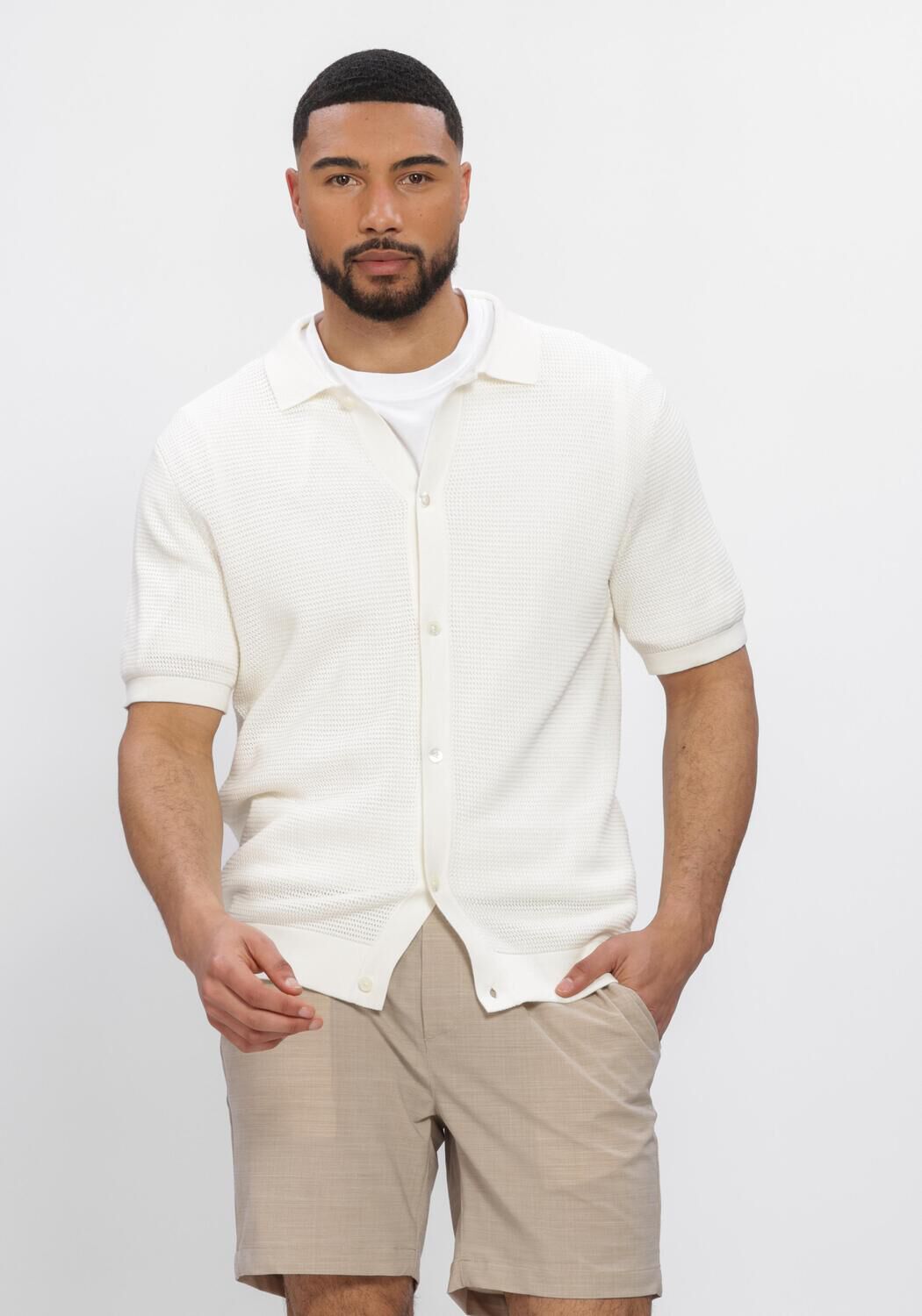 Ecru WAHTS Polo RYANS KNITTED COMBED COTTON - large