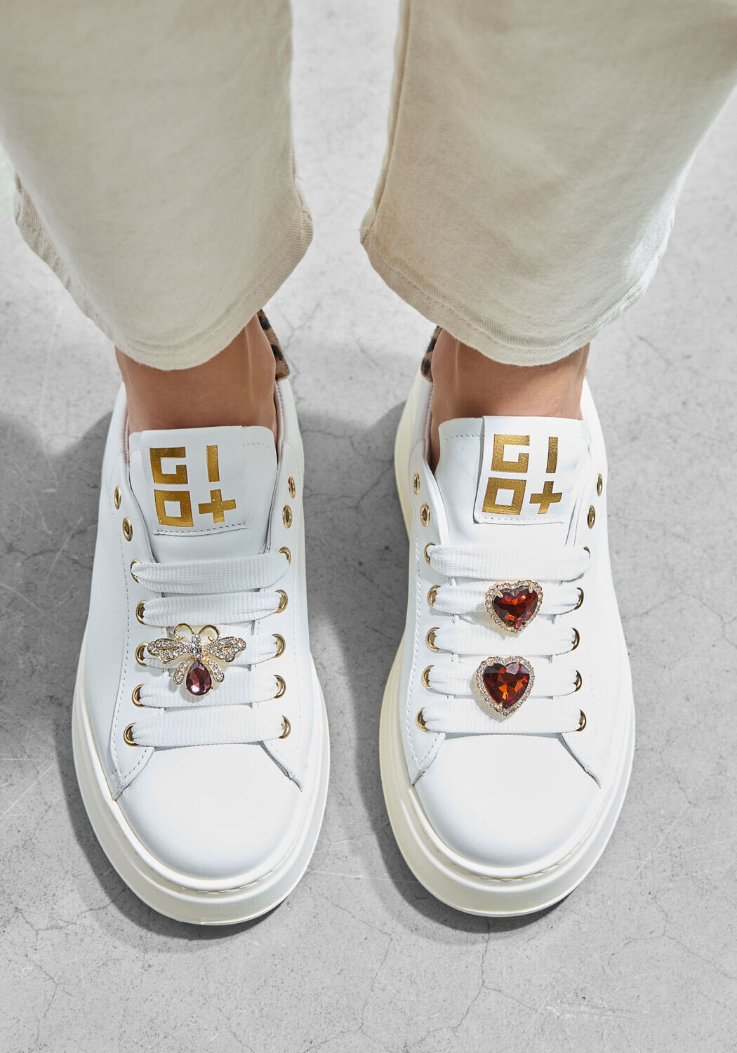 Witte GIO+ Lage sneakers PIA - large