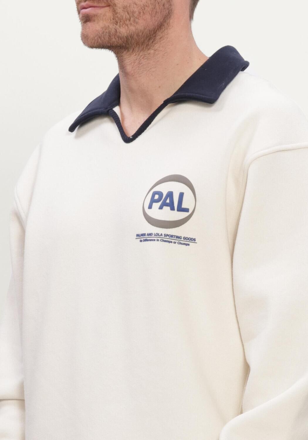 Ecru PAL Sporting Goods Sweater PRE GAME POLO SWEATSHIRT - large