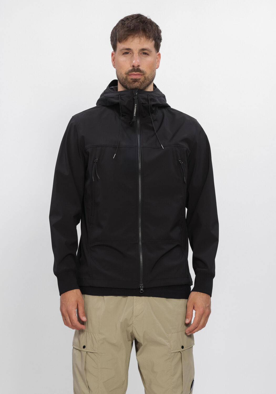 Zwarte CP COMPANY Jack C.P. SHELL-R GOGGLE JACKET - large