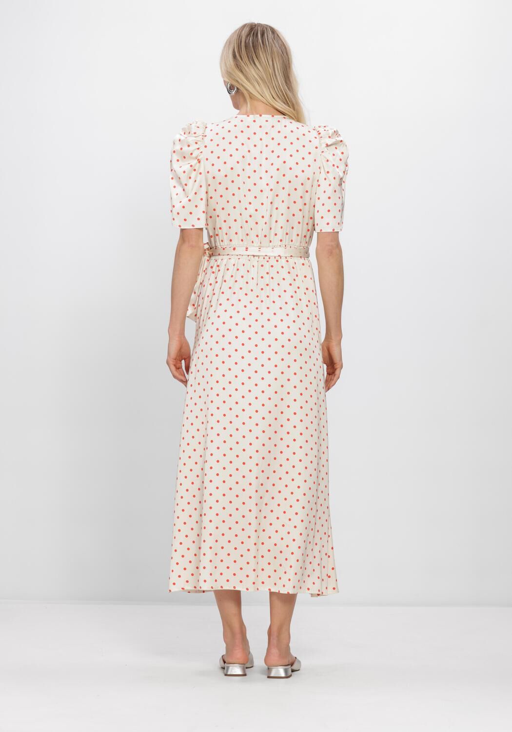 Gebroken wit CO'COUTURE Maxi jurk CAMBRIACC DOT WRAP DRESS - large