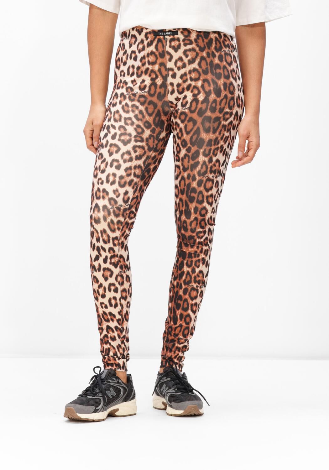 Alix the Label Legging Dames Ladies Knitted Leopard Legging, Maat: M afbeelding 1