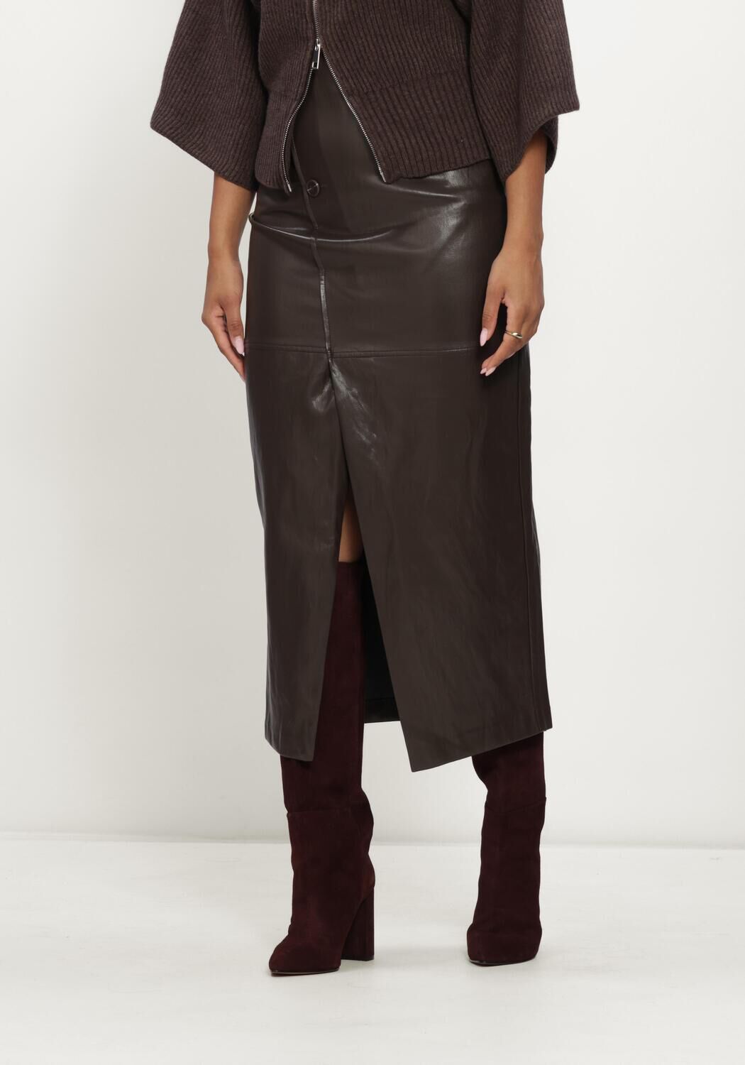 Bruine CO'COUTURE Midirok GITTCC ASYM FLOOR SKIRT - large