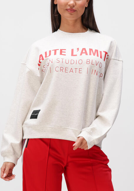 Grijze HAUTE L'AMITI&Eacute; Trui STUDIO LOGO SWEAT - large