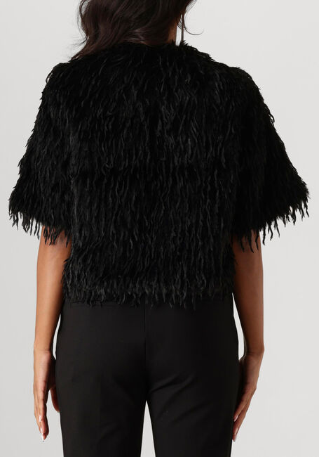 Zwarte SUMMUM Vest SHORTSLEEVE JACKET FAUX FEATHER FUR - large