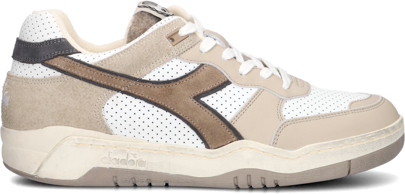 Diadora Lage Sneakers Heren Combi Sneaker Vilt Tong, Maat: 45, Materiaal: Leer, Kleur: Beige