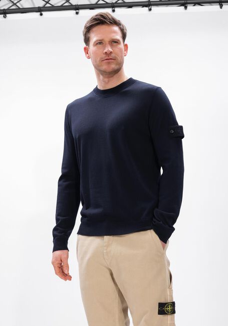 Donkerblauwe STONE ISLAND Trui CREW NECK - large