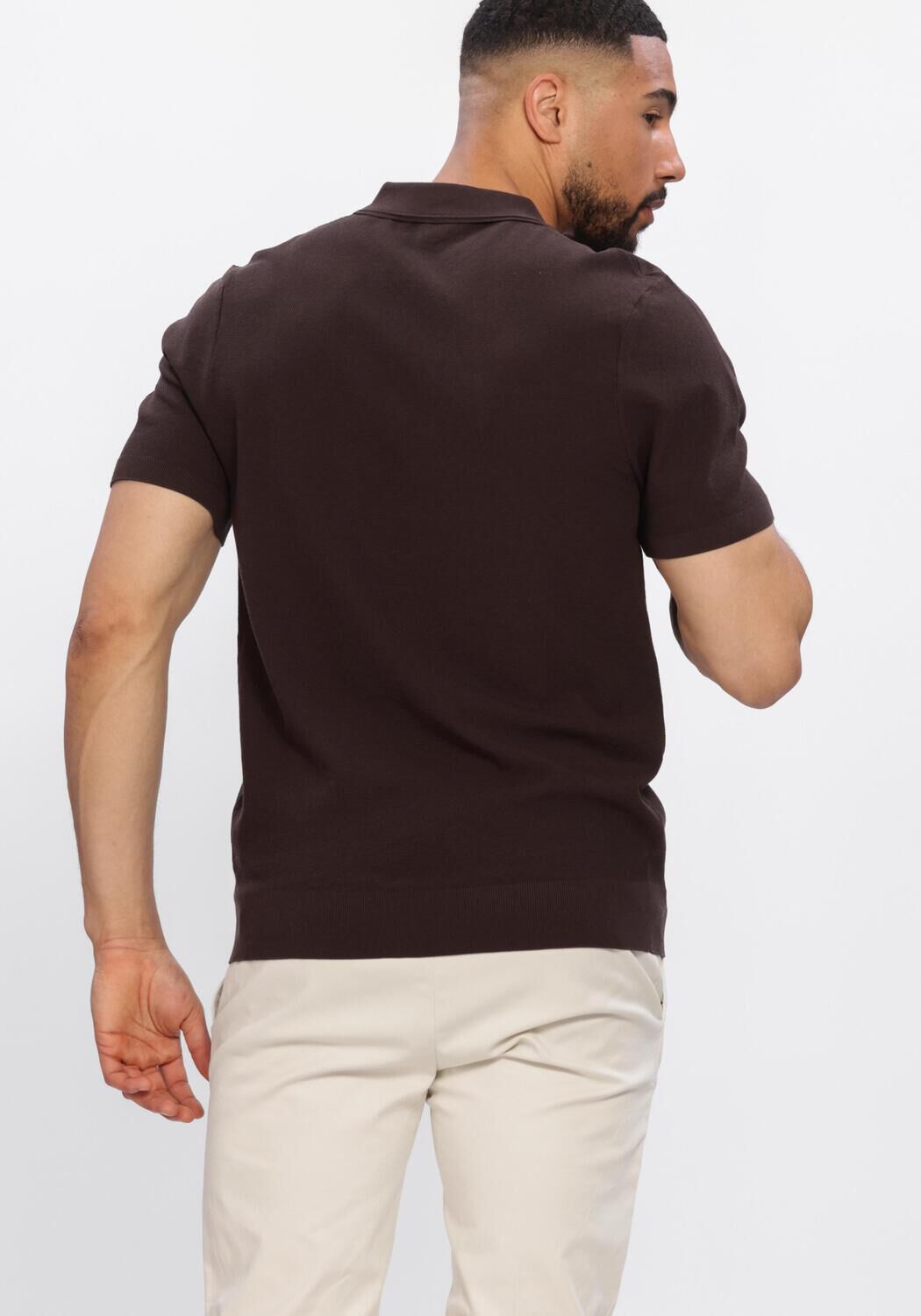 Bruine PROFUOMO Polo POLO OPEN COLLAR LUXURY BASIC - large