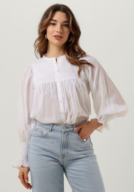 Witte ANTIK BATIK Blouses HITA SMOCKED - large