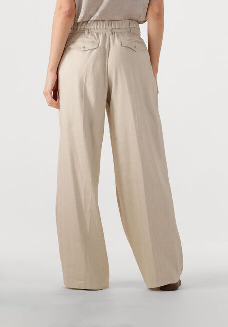 Beige SUMMUM Pantalon TROUSERS WIDE LINEN BLEND TWILL - large
